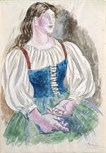 1920 Woman with a Blue Bodice